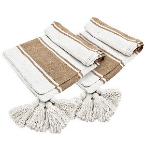 Sapphtopaz 50x60" Decorative Cotton Throw Blanket with Tassels, 2-Pack Decorative Recycled Cotton Accent Blanket, Lightweight Blanket for Bed, Couch - 1 of 4