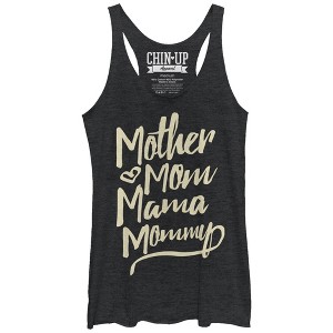 Women's CHIN UP Mother Mom Mama Mommy Racerback Tank Top - 1 of 3