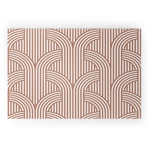 Marta Barragan Camarasa Terracotta retro lines Looped Vinyl Welcome Mat - Society6 - 1 of 4