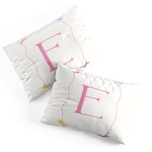 Deny Designs Standard April Lane Art Simple Bow Monogram E Microfiber Printed Pillow Sham - 1 of 3