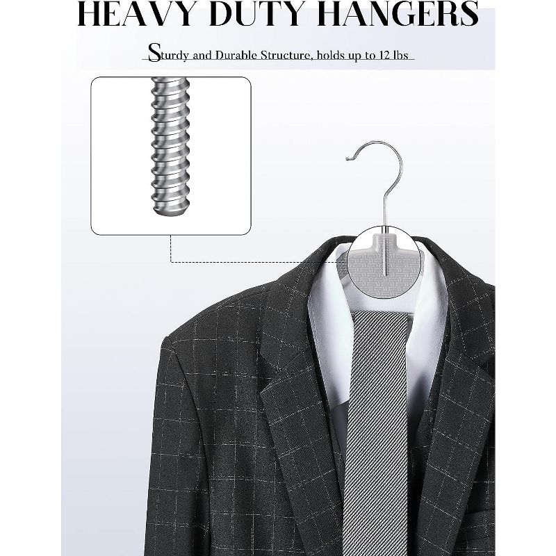 HOUSE DAY Plastic Non Slip Hangers 360° Swivel Hook Gray 50 Pack, 4 of 6