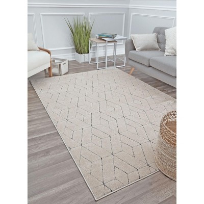Cadence 5' x 7' Limestone Geometric Stain-Resistant Area Rug