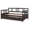 PAGED Twin Size Daybed Modern Wooden Bed Frame with Twin Size Trundle and Guardrail for Bedroom, Living Room - 4 of 4