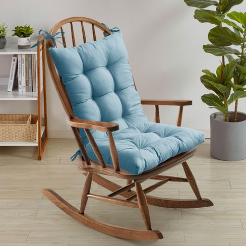 Rocking Chair Cushion 2 Piece Tufted Non Slip Set Of Upper And Lower Cushions Teal Target