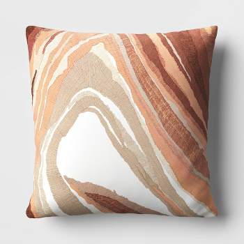 Tonal Patterned Chunky Embroidered Cotton Square Throw Pillow - Threshold™
