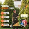 VEVOR 15.7-inch 26CC 2 Cycle Gas Hedge Trimmer,Gas Powered Pole Hedge Trimmer with Dual Sided Dual Action Blade, 270° Adjustable Trimmer Head, Black - 3 of 4