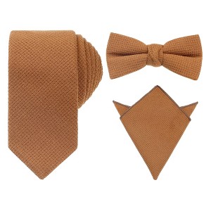 INSPIRE CHIC Men's Solid Color Pre-Tied Thick Tie Set - 1 of 4