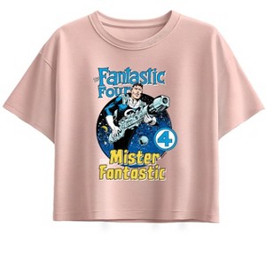 Girls' - Marvel - Fantastic Four Mr Fantastic Comic Book Cover Short Sleeve Boxy Graphic T-Shirt - 1 of 1