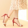 Perphy Women's Stripe Ankle Strap Polka Dots Stiletto Heels Sandals - 2 of 4