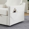 30'' Chenille Swivel Arm Chair with USB & Type-C Charging, Book Pocket, Storage, Comfy Accent Chair for Living Room, Bedroom - 4 of 4