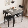 3-Piece Dining Set - Compact Wooden Kitchen Table with 2 Cushioned Chairs for Small Spaces - 3 of 4