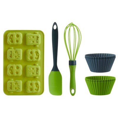 Trudeau 9pc Silicone Halloween Baking Set Green