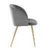 Set of 2 Fran Dining Chairs Velvet/Steel Gold/Silver - LumiSource: Modern Bucket Seat, Tapered Legs - 2 of 4