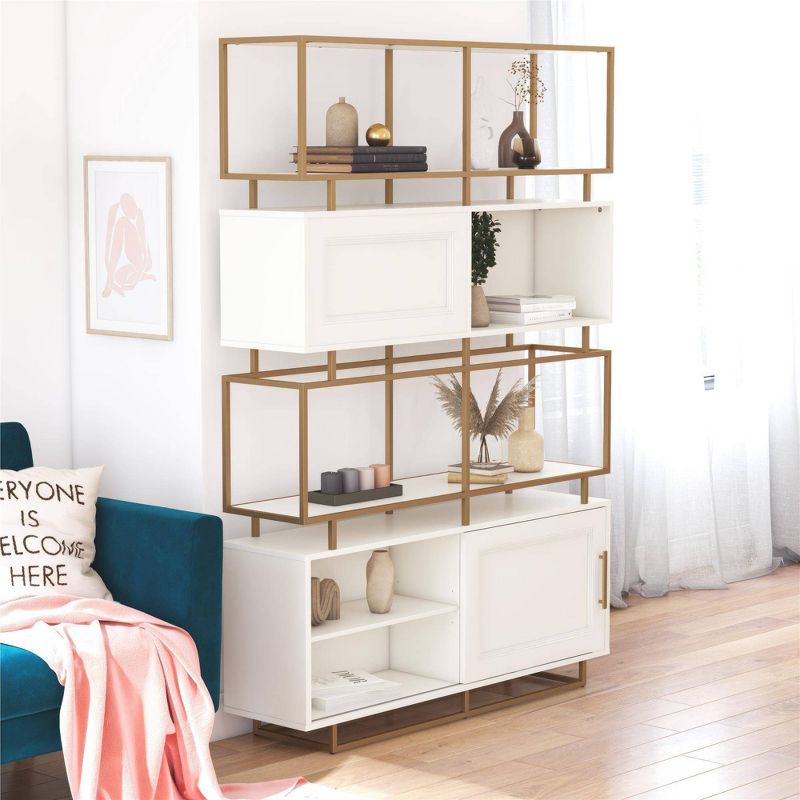 70.3&#34; Goldie Modern Bookcase Room Divider White - CosmoLiving by Cosmopolitan, 2 of 11