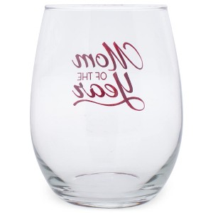 Elanze Designs Mom Of The Year 14 Ounce Black Stemless Wine Glass Tumbler - 1 of 2