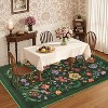 Vintage Floral Area Rug - Soft Non-Slip Low Pile Stain Resistant Carpet Large Retro Accent Throw Rug for Living Room Bedroom Dining Room - 4 of 4