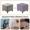 Unique Bargains Square Jacquard Ottoman Slipcover with Elastic Bottom for Furniture Protector - 4 of 4