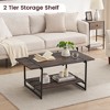 WhizMax Industrial Wood Coffee Table with Storage Shelf, Brown - 2 of 4