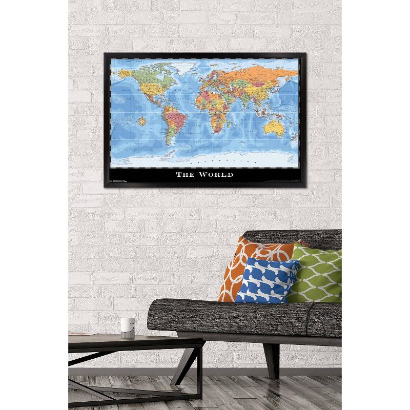 Map - World 17 Framed Poster Trends International, 3 of 7