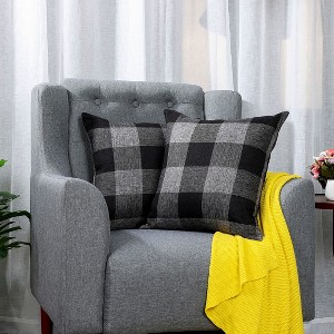 PiccoCasa Buffalo Check Plaid Throw Pillow Covers Farmhouse Decors Square Pillow Covers 2 Pcs - 1 of 4
