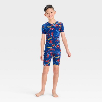 Boys' Spider-Man 2pc Tight Fit Pajama Set - Blue 10: Knit Sleepwear, Viscose & Spandex