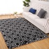 Soft Shaggy Area Rug 6x9 Modern Dark Gray Checkered Rug Soft Plush Floor Carpet Non Slip Non Shedding Rug, Fluffy Graphic Plaid Rug, Furry Shag Rug - 4 of 4