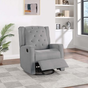 Lyngins Modern Upholstered Manual Recliner Sofa Swivel Chair with Adjustable Footrest,Accent Glider Chair for Living Room,Office - 1 of 4