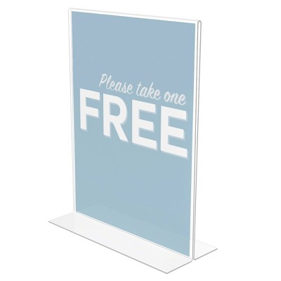 Clear Acrylic Portrait Stand-Up Sign Holder Pack of 2