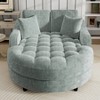 TiramisuBest 55" Modern Green Chenille Chaise Lounge Sofa Bed with Tufted Cushion & Removable Pillows for Living Room - 2 of 4