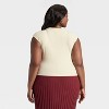 Women's Cap Sleeve Brushed Ribbed Muscle T-Shirt - A New Day™ - 2 of 3