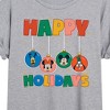 Women's - Disney - Happy Holidays Ornament Heads Oversized Graphic T-Shirt - 2 of 4
