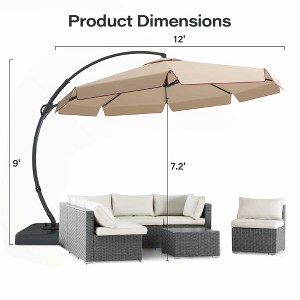 10 foot patio umbrella with lights 10 FT Solar-Powered LED Lights Patio Cantilever Umbrella  grillncomfort