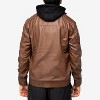 X RAY Mens Lightweight Motorcycle PU Leather Jacket With Faux Shearing Lining - 2 of 4