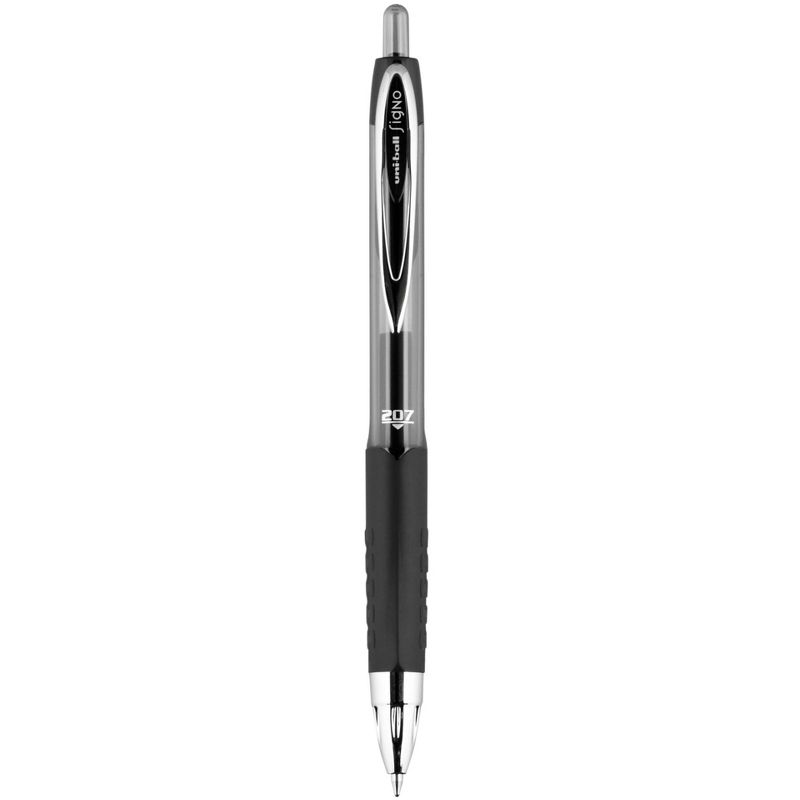 uni 207 Retractable Gel Pen, 0.7 mm Medium Tip, Black, Pack of 36, 2 of 6
