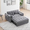 Sleeper Sofa Couch With Pull Out Bed, 105-180 Degrees Adjustable Backrest, Rotating Phone Holder, Storage Bag, ,abstract,gray,55.5x36x30 inches - 3 of 4