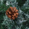 Frosted Pre-lit Christmas Tree with Ball Set Pinecones 59.1" - 4 of 4
