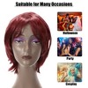 Unique Bargains Women's Halloween Wigs 12" with Wig Cap 21.5" - 22.5" Brown - 2 of 4
