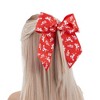 Okuna Outpost 20 Pack 8 Inch Cheer Bows for Cheerleaders, Elastic Ponytail Holders for Women and Girls, Bulk Polyester Hair Ribbons, 2 Designs, Red - 3 of 4