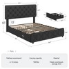 Whizmax Full Size Bed Frame with 4 Storage Drawers, Linen Upholstered Platform Bed Frame with Adjustable Headboard, No Box Spring Needed, Black - 2 of 4