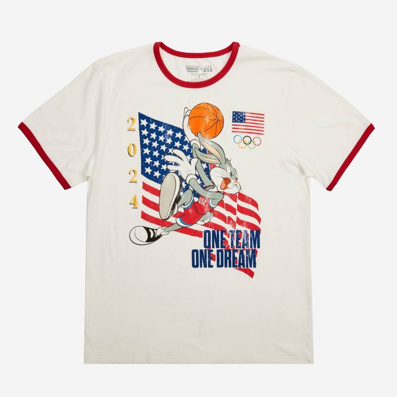 Men&#39;s Looney Tunes Team USA Short Sleeve Graphic T-Shirt - White, 2 of 4