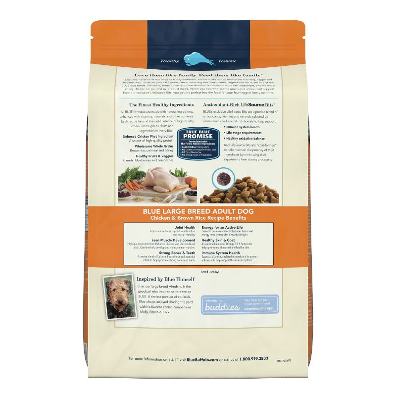 Blue Buffalo Life Protection Formula Natural Adult Large Breed Dry Dog Food with Chicken and Brown Rice, 6 of 12