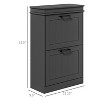 TIRAMISUBEST Black Narrow Shoe Cabinet for Entryway - Freestanding Storage Organizer with 2 Flip Drawers & Adjustable Shelves - 4 of 4