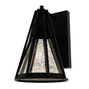 Rafner Iron with Mercury Glass Sconce Wall Light Fixture Natural Black - Hunter Fan - 1 of 4