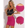 INSPIRE CHIC Women's Summer Ruched Mesh Bodycon Mini Skirt - 2 of 4