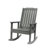 Lehigh 2pk Rocking Chairs with 1 Adirondack Side Table Coastal Teak Gray- Highwood: Outdoor Patio Furniture Set - 3 of 4