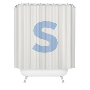 Deny Designs April Lane Art Block Monogram Shower Curtain - 1 of 3
