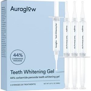 Auraglow 44% Teeth Whitening Gel Syringe Refill Pack, 44% Carbamide Peroxide, 30 Treatments, Safe for Enamel - 1 of 4