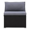 Parksville Patio Sectional Middle Chair - Black - CorLiving: Weather-Resistant, UV-Protected, Polyester Foam Cushion - 3 of 4