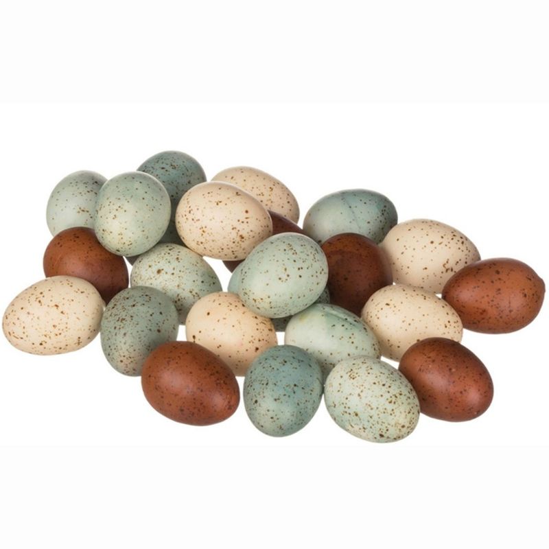 Sullivans Bag of 24 Colored Eggs Decorative Filler 2"H Blue, Brown & Off-White, 1 of 4