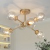LNC Pursuit 6-Lights 25-in Matte Gold and Clear Globe Glass LED Semi-flush Mount Lights - 2 of 4